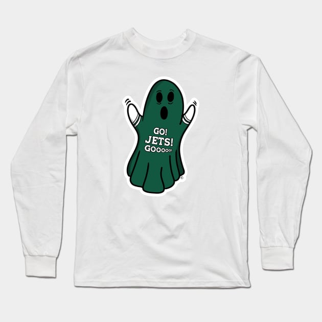 Ghost New York Jets Long Sleeve T-Shirt by Rad Love